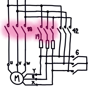 6のMCがOFF,19のMCがON（切替中）