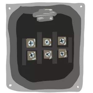 モータの端子箱(6端子)を示します。
