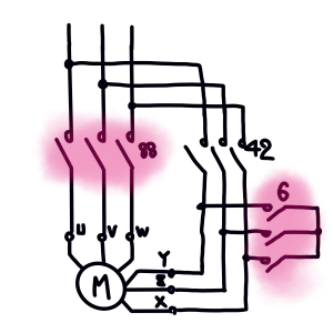 最初に6,88のコンタクタがONします
。